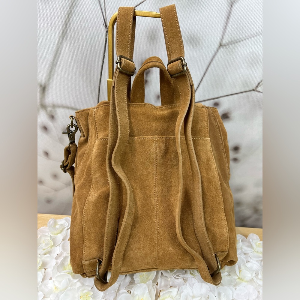 Free People Camilla Convertible Backpack |  Suede Tan Shoulder Bag NEW - Picture 5 of 11